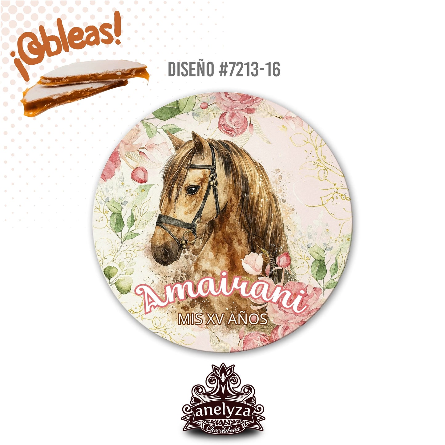 OBLEAS RELLENAS PERSONALIZADAS DISEÑO #7213-16 CUMPLEAÑOS MUJER