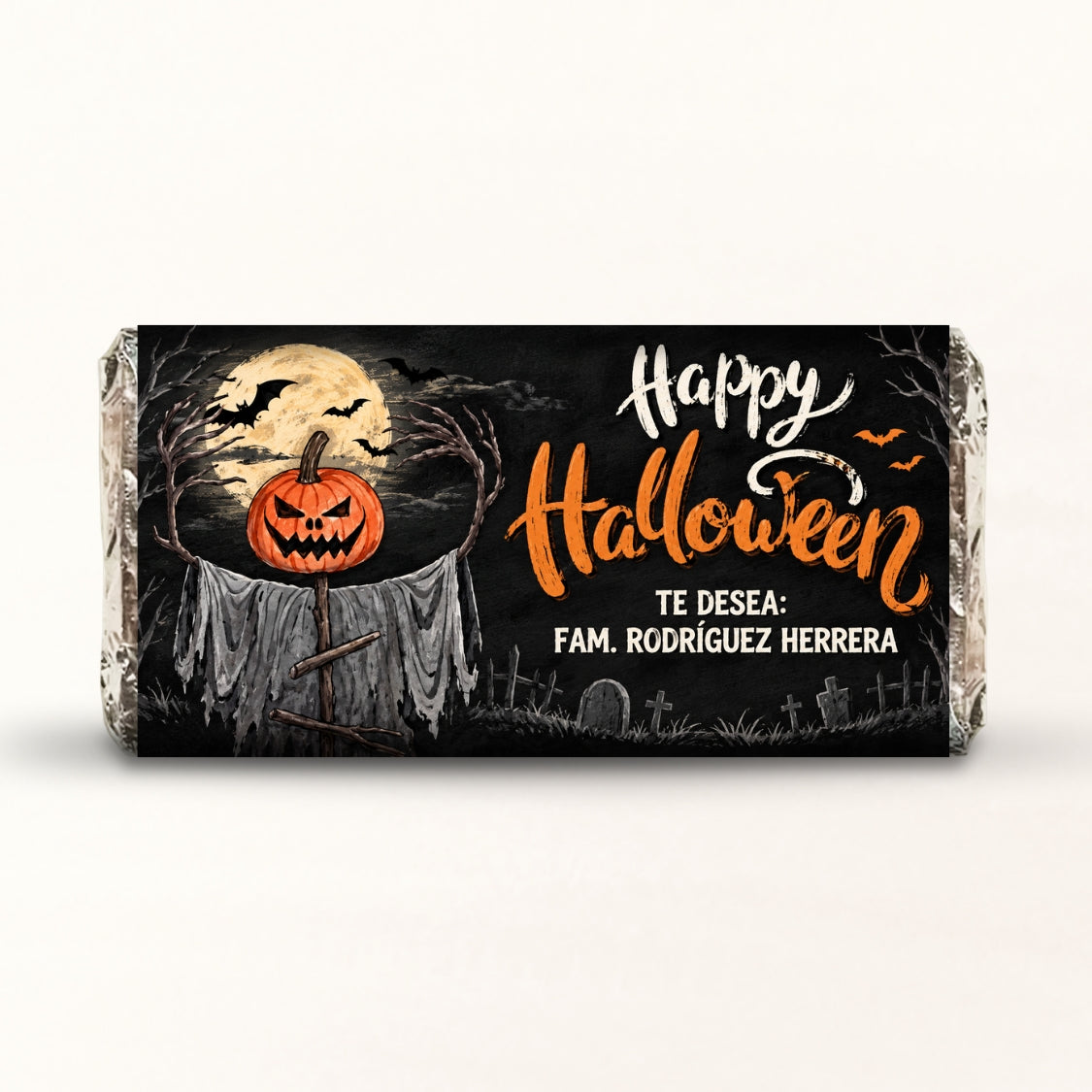 BARRAS DE CHOCOLATE PERSONALIZADAS DISEÑO #300-5 HALLOWEEN