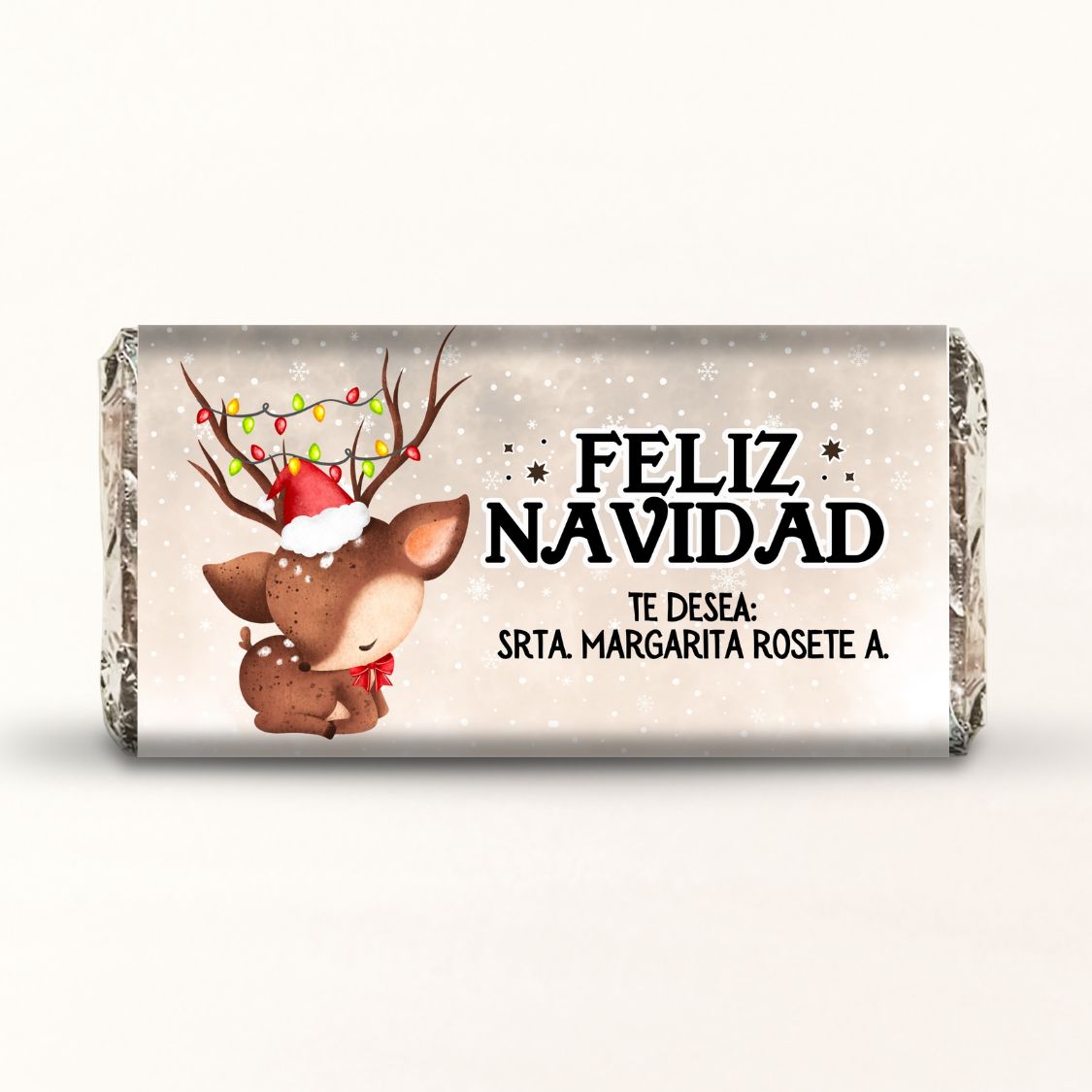 BARRAS DE CHOCOLATE PERSONALIZADAS DISEÑO #8414 NAVIDAD