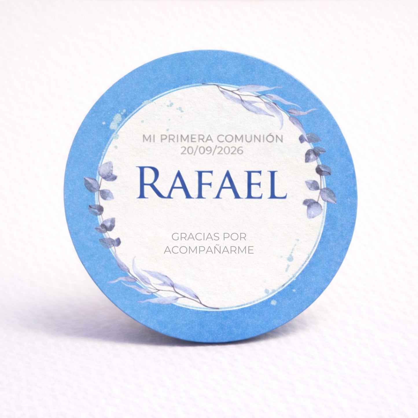 OBLEAS RELLENAS PERSONALIZADAS DISEÑO #29393 AZUL CELESTE PRIMERA COMUNIÓN