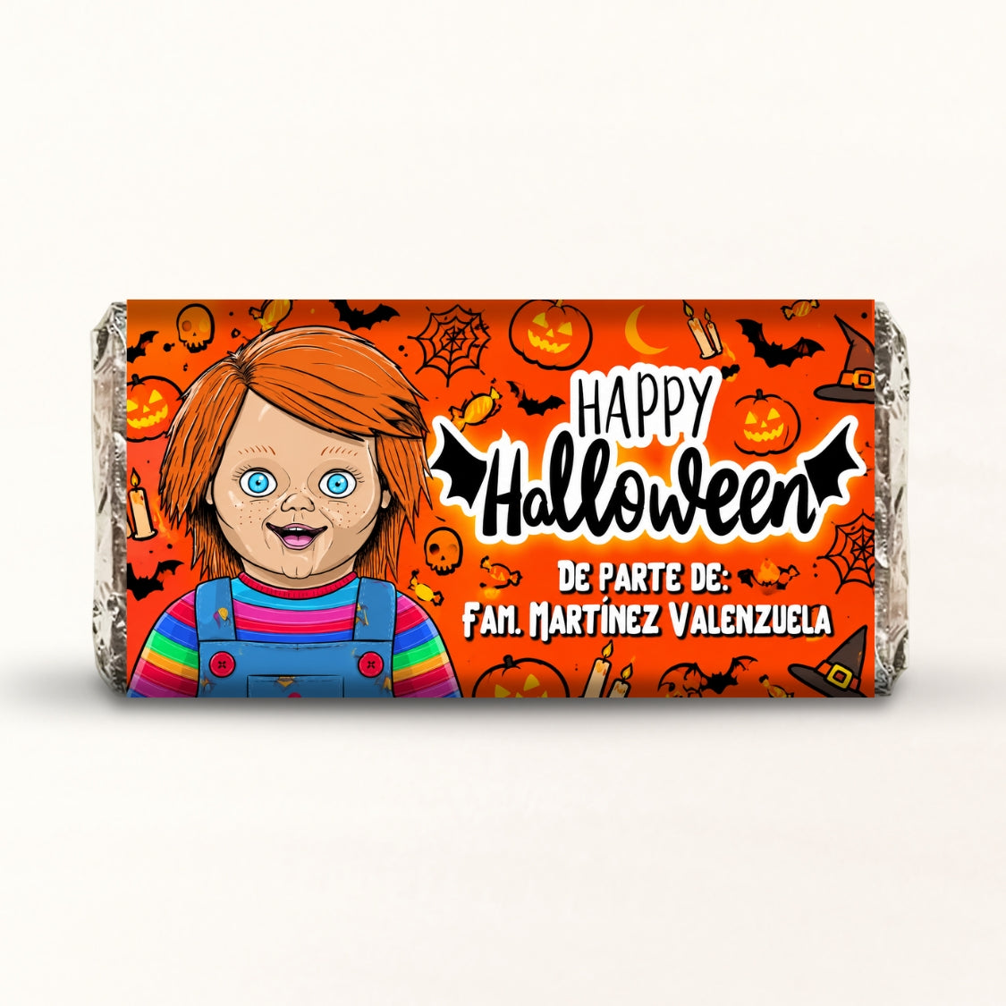 BARRAS DE CHOCOLATE PERSONALIZADAS DISEÑO #300-3 HALLOWEEN