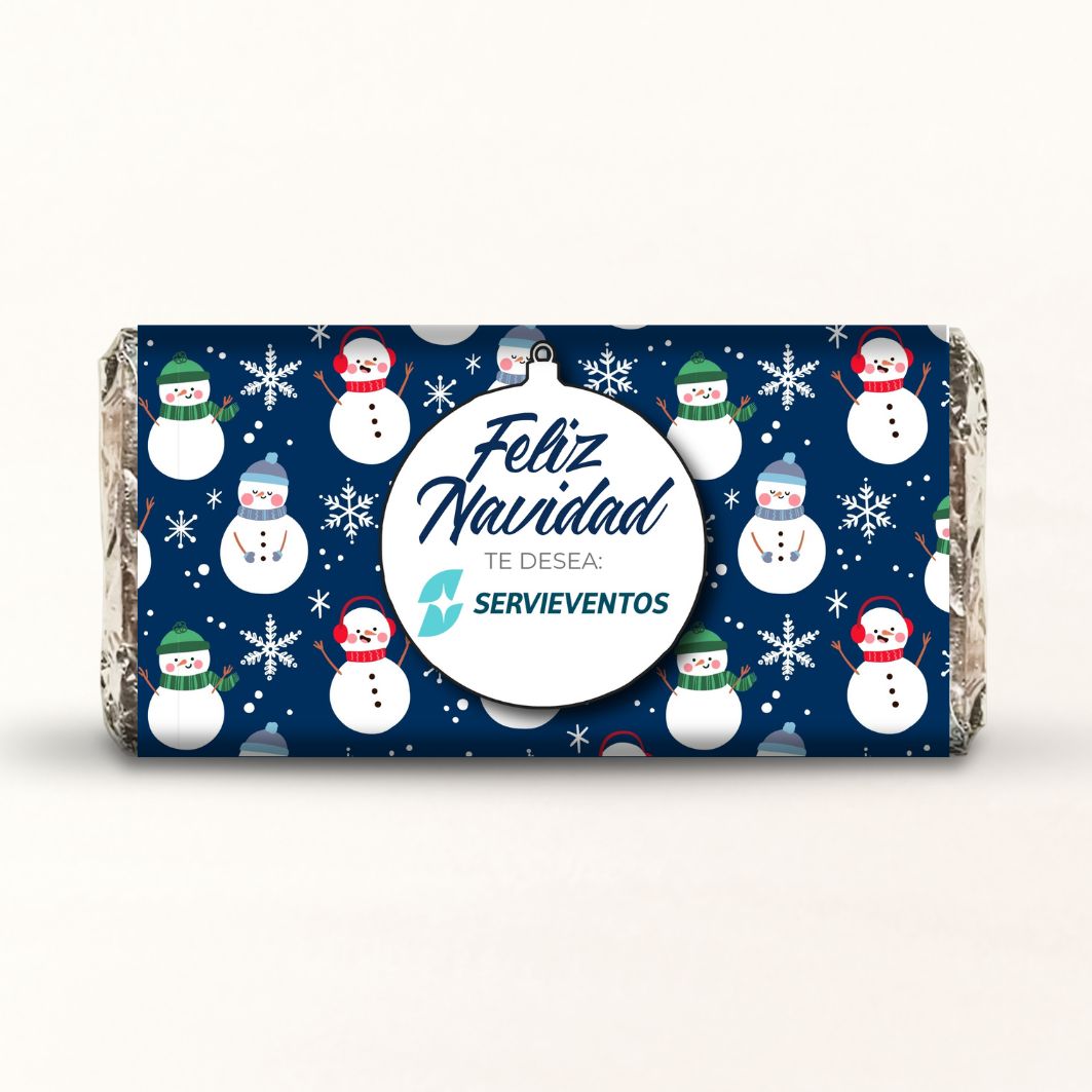 BARRAS DE CHOCOLATE PERSONALIZADAS DISEÑO #01217 NAVIDAD