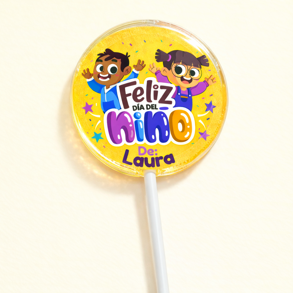 PALETAS DE CARAMELO PERSONALIZADAS DISEÑO #1249-3 DIA DEL NIÑO