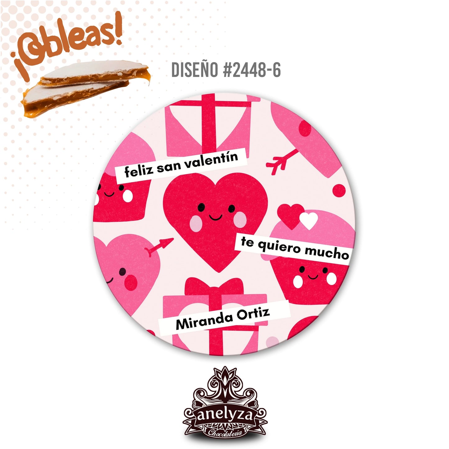 OBLEAS RELLENAS PERSONALIZADAS DISEÑO #2448-6 SAN VALENTIN
