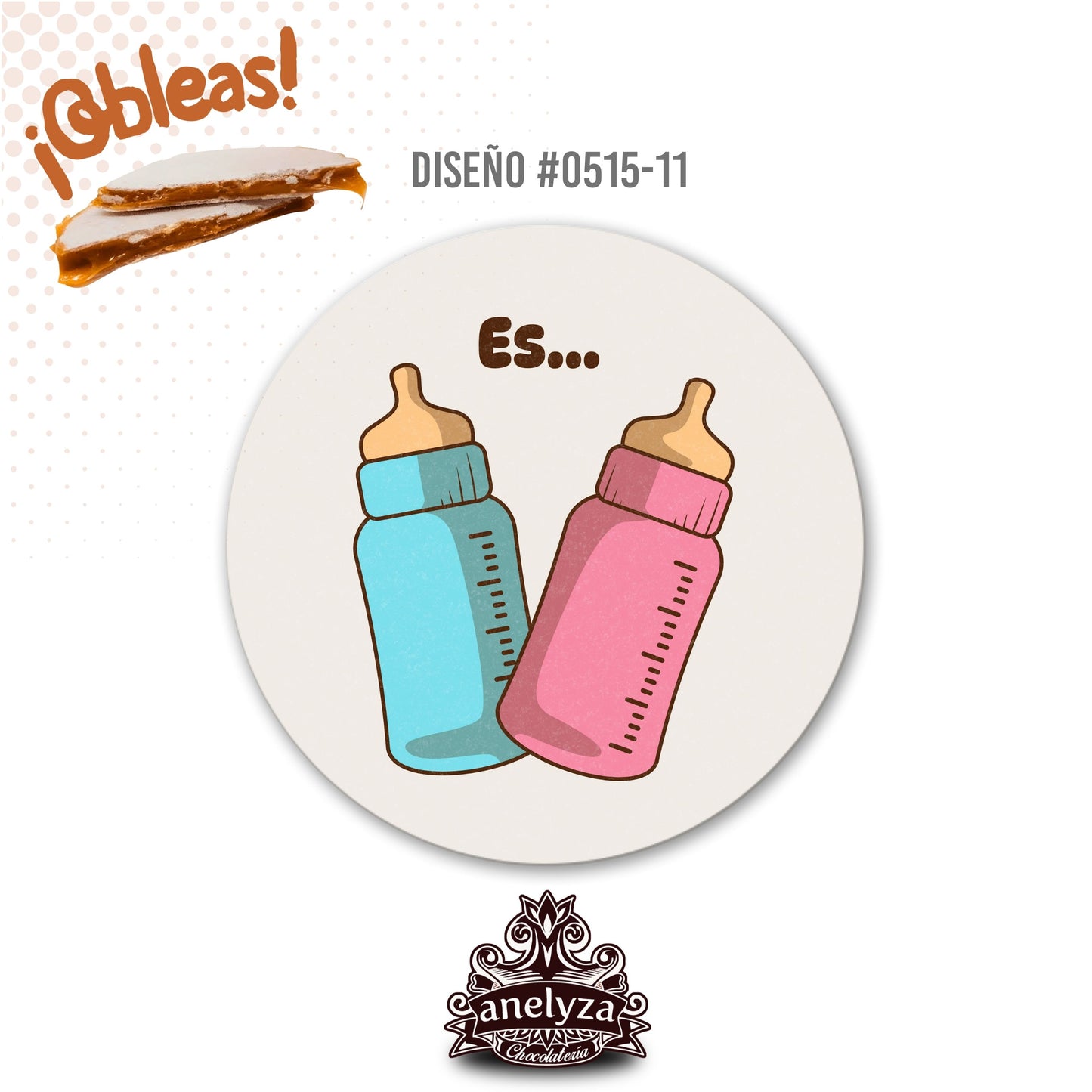 OBLEAS RELLENAS PERSONALIZADAS DISEÑO #0515-11 REVELACIÓN DE SEXO