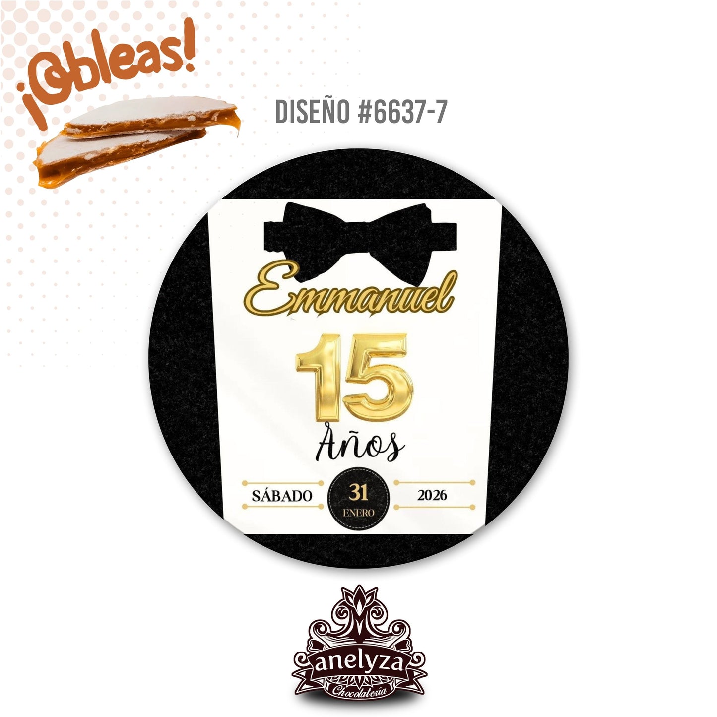 OBLEAS RELLENAS PERSONALIZADAS DISEÑO #6637-7 CUMPLEAÑOS HOMBRE