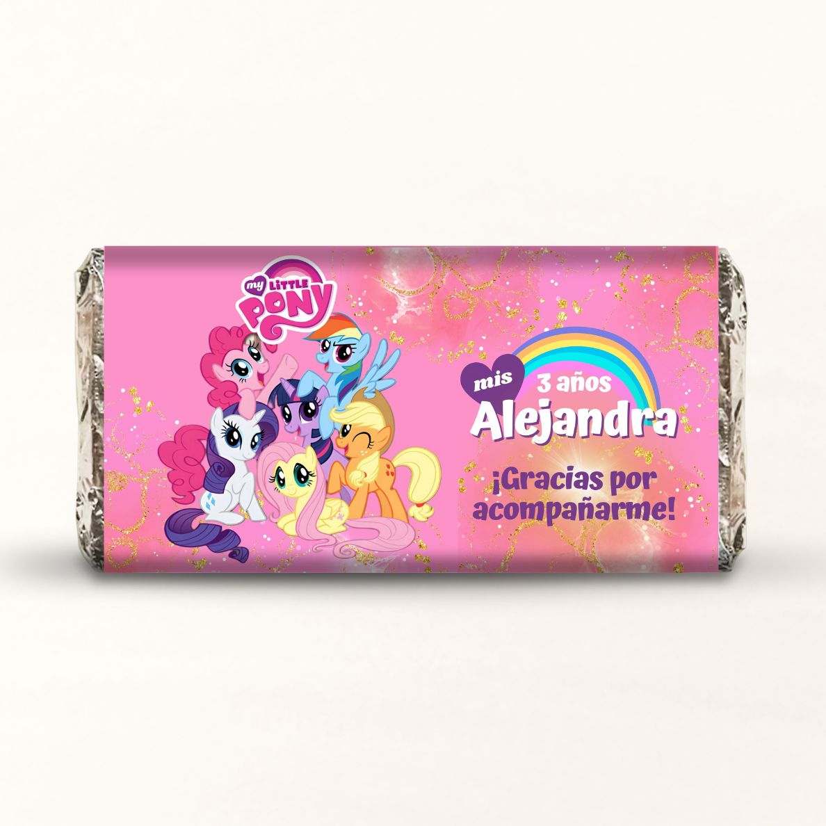 BARRAS DE CHOCOLATE PERSONALIZADAS DISEÑO #35188 MY LITTLE PONY FIESTAS INFANTILES