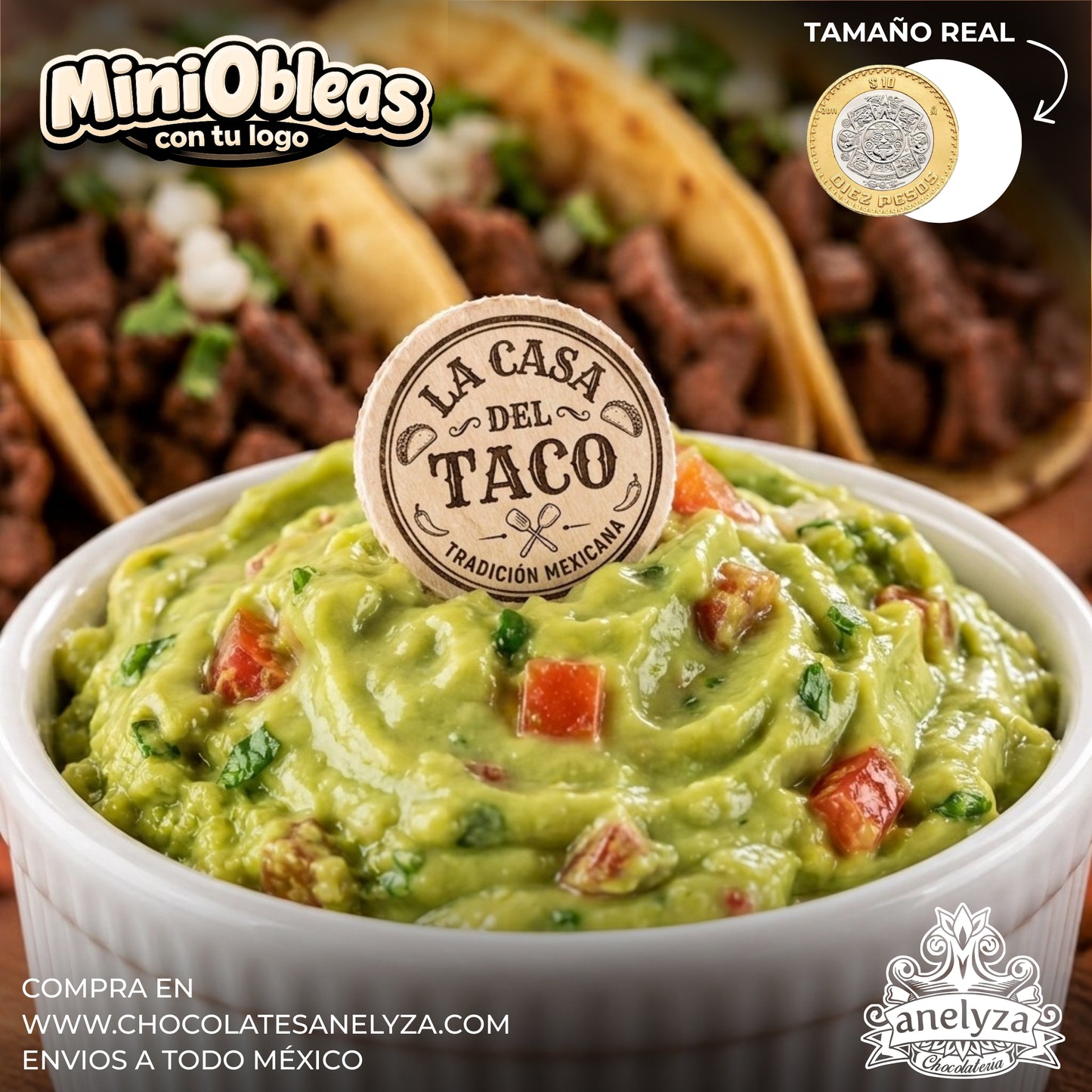Mini0bleas comestibles impresas con tu logo / Tamaño 3 cms / Ideales para negocios de comida