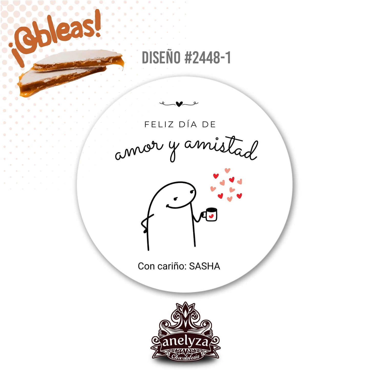 OBLEAS RELLENAS PERSONALIZADAS DISEÑO #2448-1 SAN VALENTIN