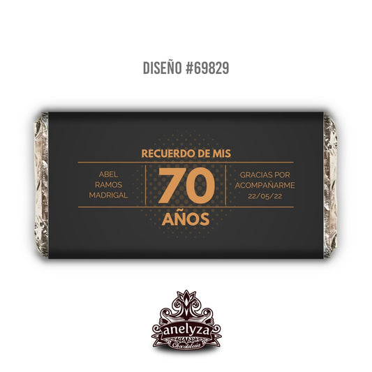 BARRAS DE CHOCOLATE PERSONALIZADAS DISEÑO #69829 CUMPLEAÑOS HOMBRE