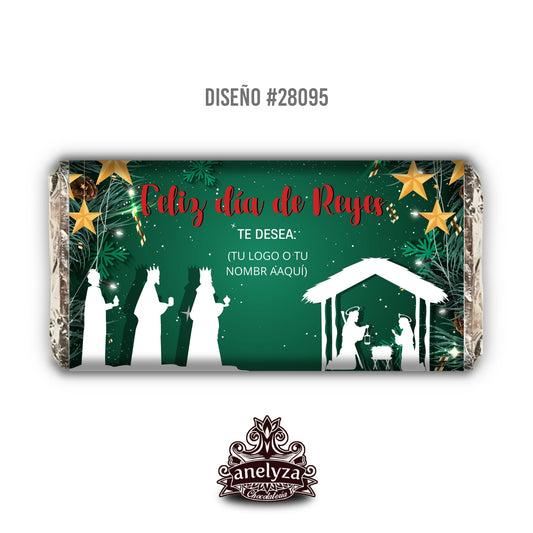 BARRAS DE CHOCOLATE PERSONALIZADAS DISEÑO #28095 REYES MAGOS