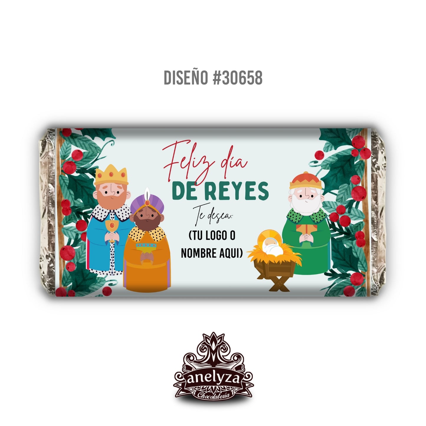 BARRAS DE CHOCOLATE DISEÑO #30658 REYES MAGOS