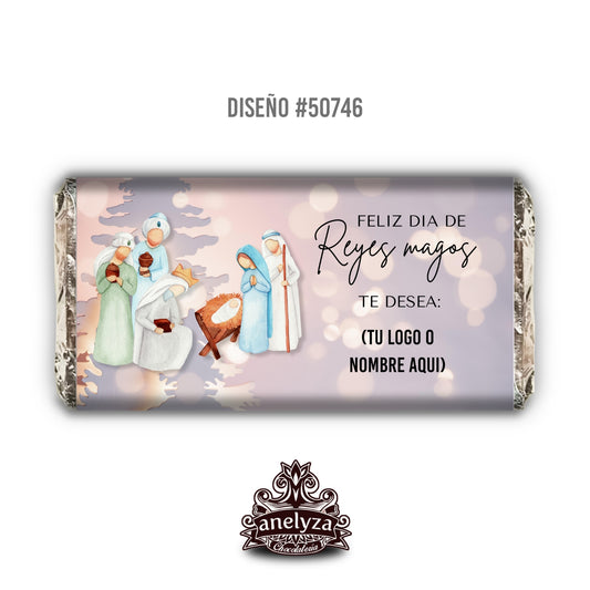 BARRAS DE CHOCOLATE PERSONALIZADAS DISEÑO #50746 REYES MAGOS