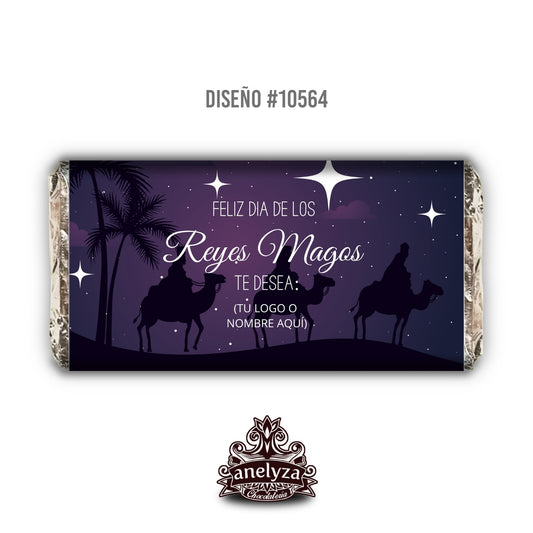 BARRAS DE CHOCOLATE PERSONALIZADAS DISEÑO #10564 REYES MAGOS