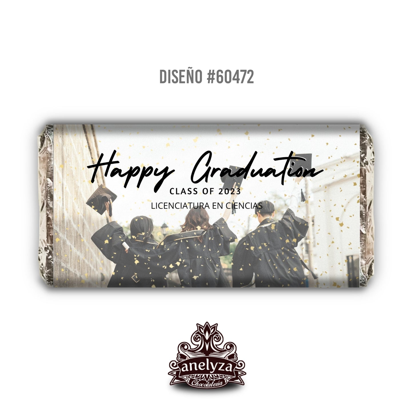 BARRAS DE CHOCOLATE PERSONALIZADAS DISEÑO #60472 GRADUACION