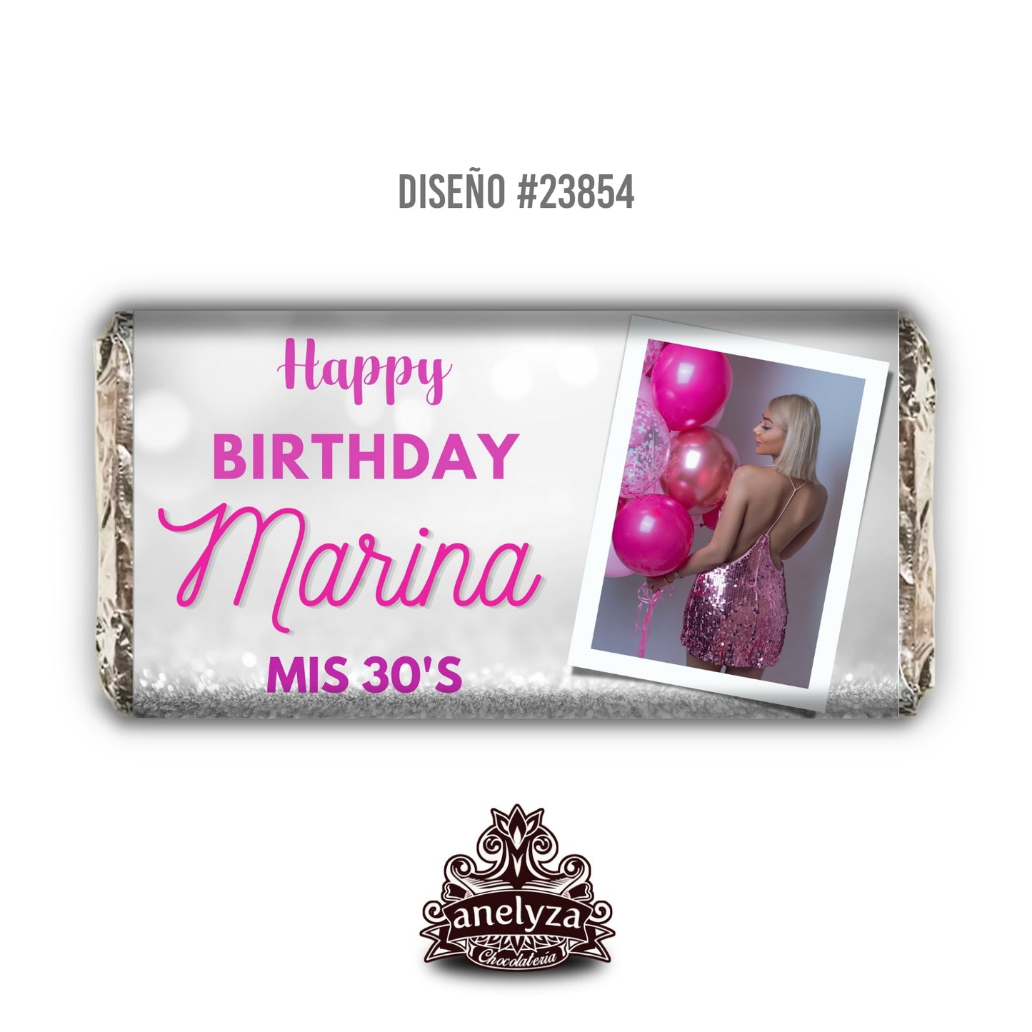 DESIGN #23854 WOMEN'S BIRTHDAY/SILVER WITH ROSE