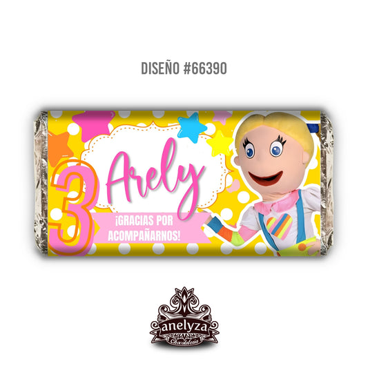 BARRAS DE CHOCOLATE PERSONALIZADAS DISEÑO #66390 BELY Y BETO KELLY FIESTAS INFANTILES