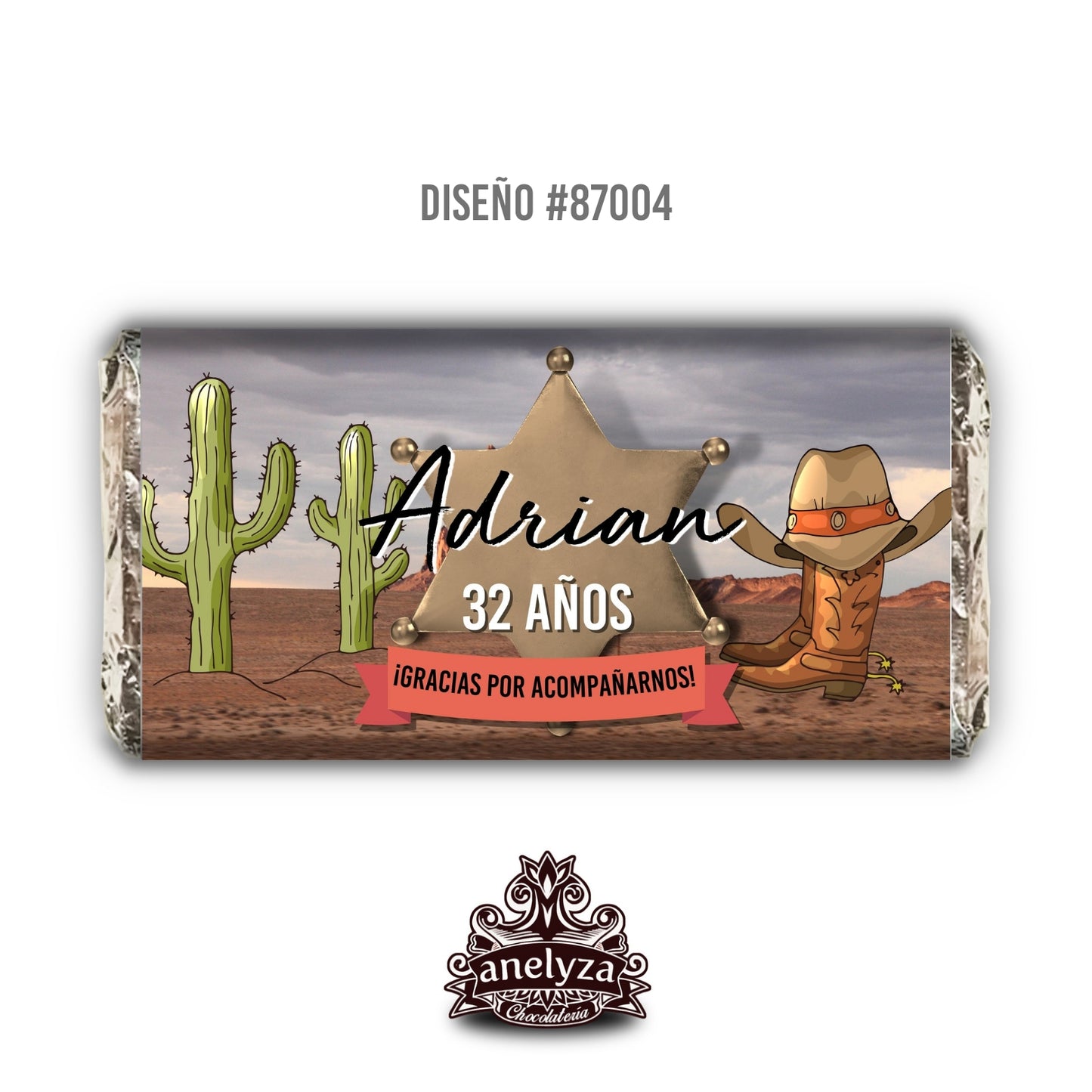 DISEÑO #87004 FIESTA DE VAQUEROS CINTILLA NARANJA