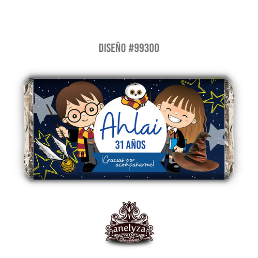 BARRAS DE CHOCOLATE PERSONALIZADAS DISEÑO #99300 HARRY POTTER FIESTAS INFANTILES