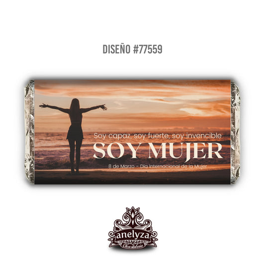 BARRAS DE CHOCOLATE PERSONALIZADAS DISEÑO #77559 DIA INTERNACIONAL DE LA MUJER MAR