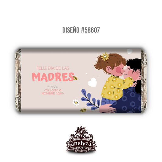 BARRAS DE CHOCOLATE PERSONALIZADAS DISEÑO #58607 DIA DE LAS MADRES