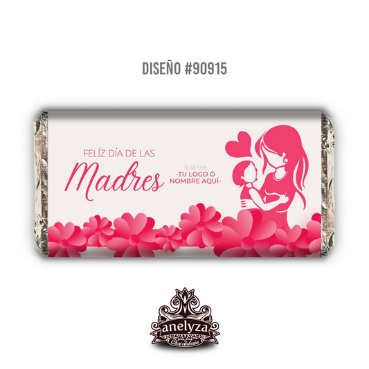 BARRAS DE CHOCOLATE PERSONALIZADAS DISEÑO #90915 DIA DE LAS MADRES