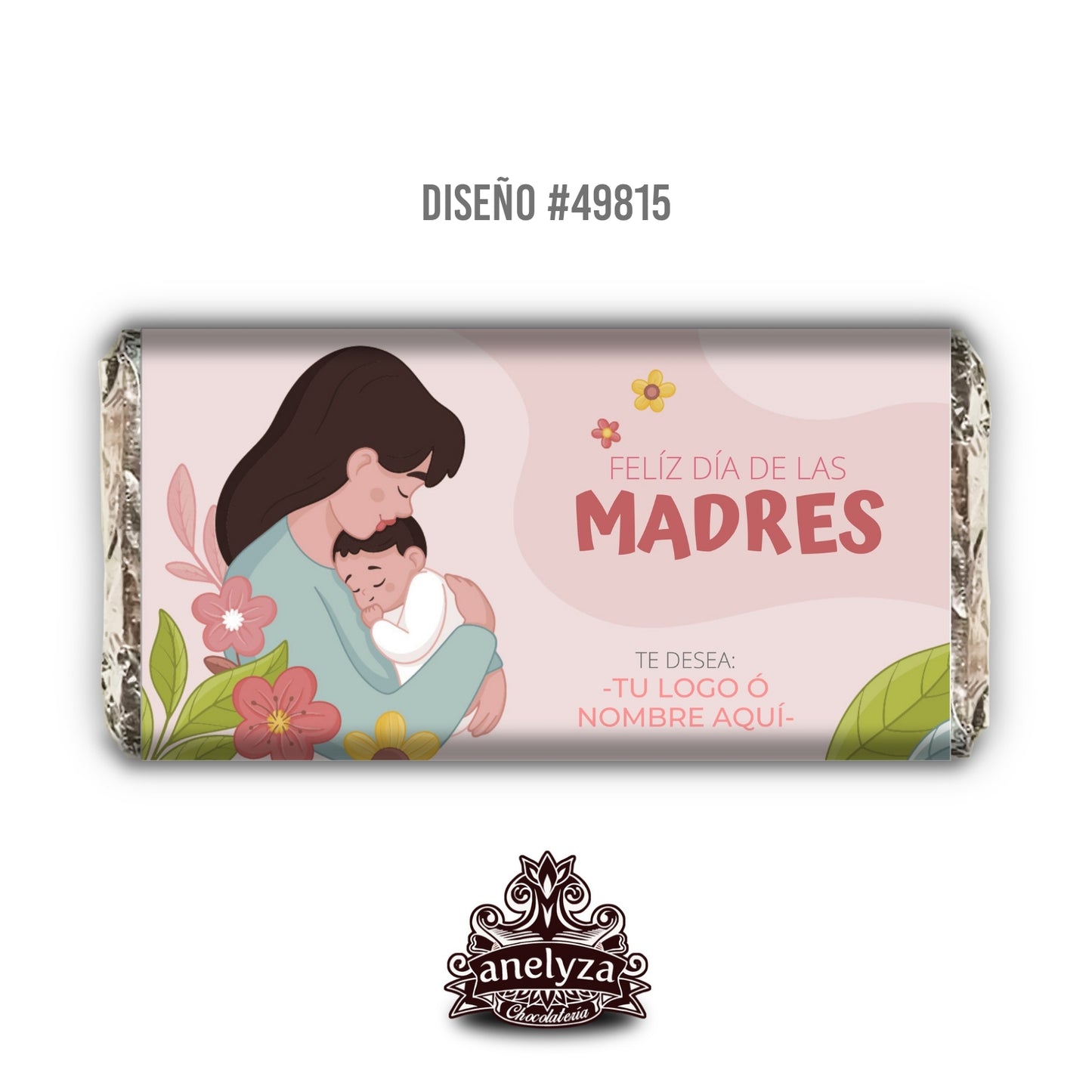 BARRAS DE CHOCOLATE PERSONALIZADAS DISEÑO #49815 DIA DE LAS MADRES