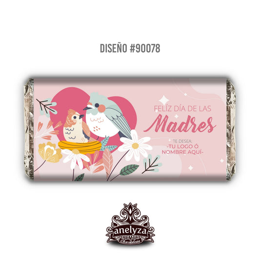 BARRAS DE CHOCOLATE PERSONALIZADAS DISEÑO #90078 DIA DE LAS MADRES