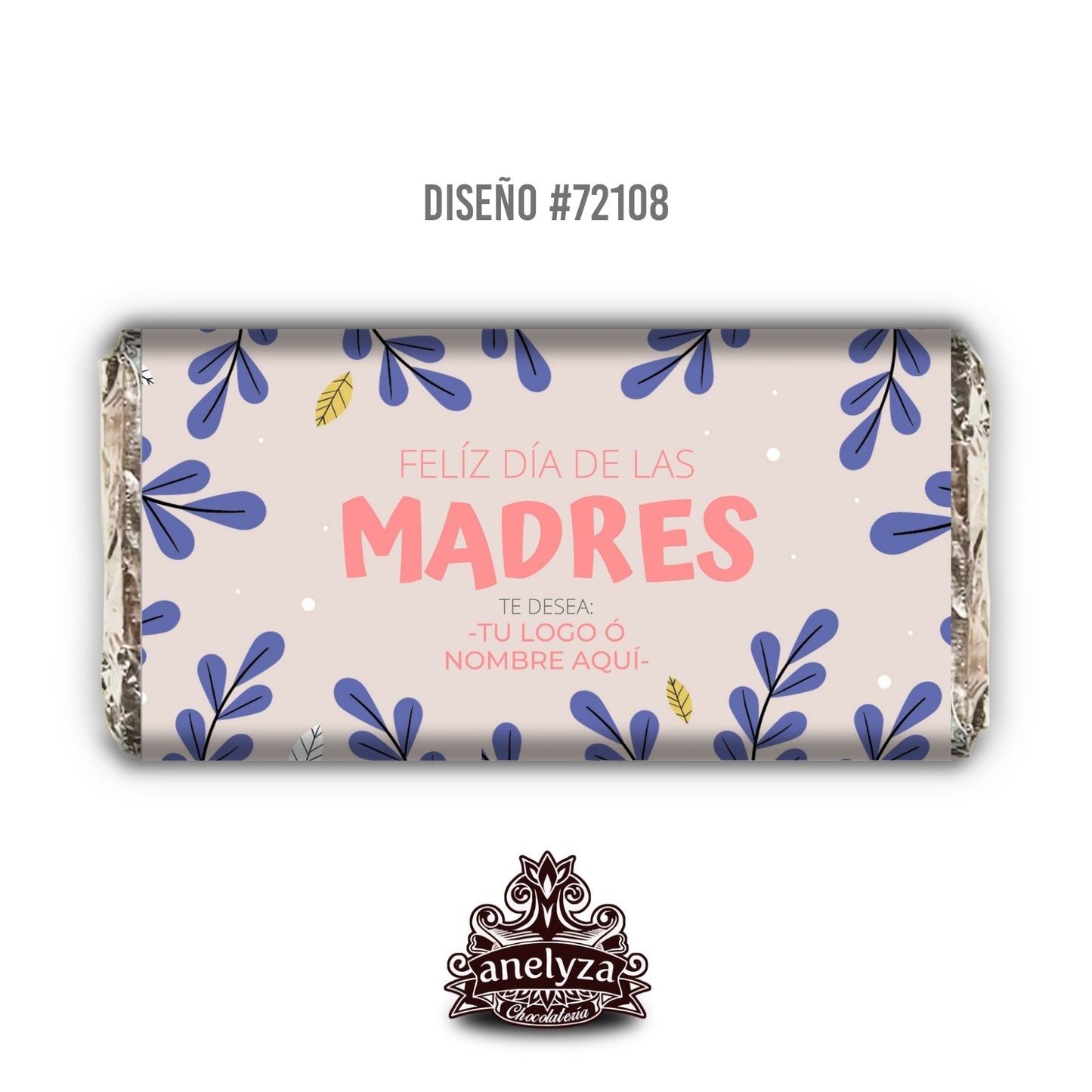 BARRAS DE CHOCOLATE PERSONALIZADAS DISEÑO #72108 DIA DE LAS MADRES