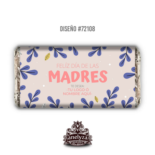BARRAS DE CHOCOLATE PERSONALIZADAS DISEÑO #72108 DIA DE LAS MADRES