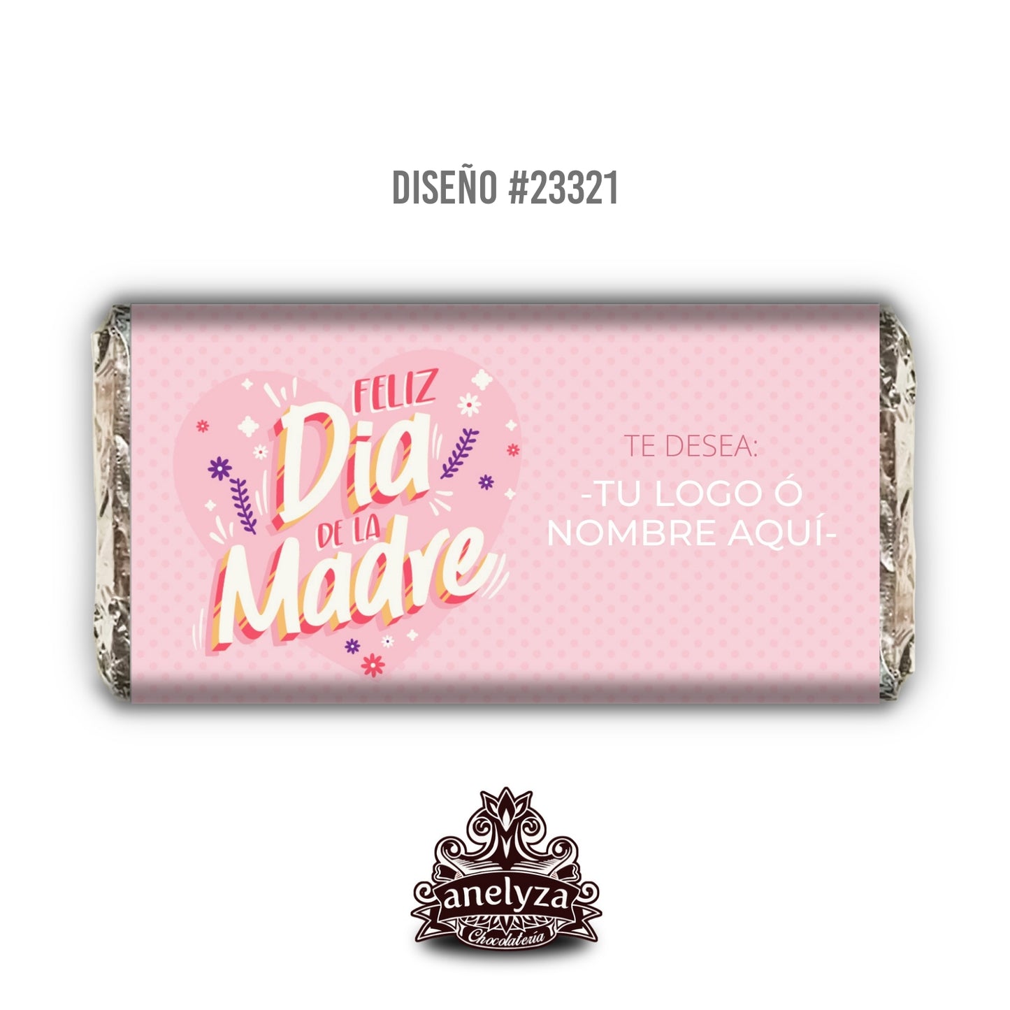 BARRAS DE CHOCOLATE PERSONALIZADAS DISEÑO #23321 DIA DE LAS MADRES