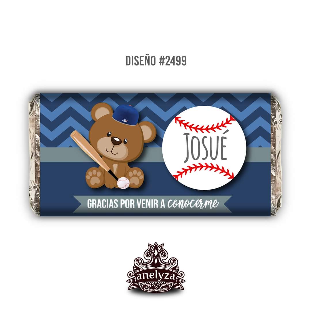 DESIGN #2499 BASEBALL BEAR BIRTH/BABY SHOWER