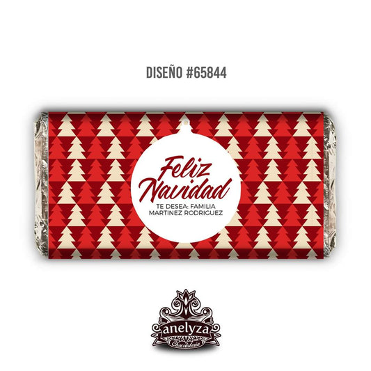 BARRAS DE CHOCOLATE PERSONALIZADAS DISEÑO #65844 NAVIDAD