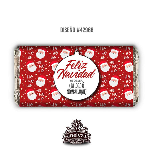 BARRAS DE CHOCOLATE PERSONALIZADAS DISEÑO #42968 NAVIDAD