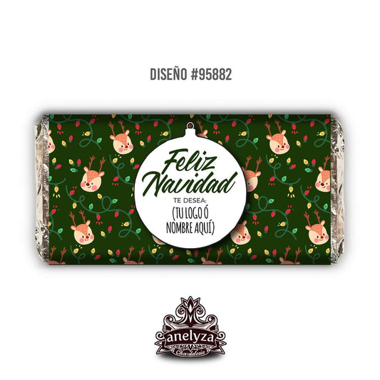 BARRAS DE CHOCOLATE PERSONALIZADAS DISEÑO #95882 NAVIDAD