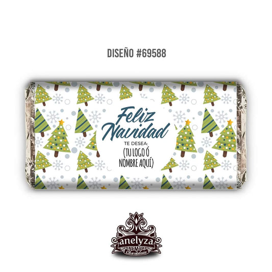 BARRAS DE CHOCOLATE PERSONALIZADAS DISEÑO #69588 NAVIDAD