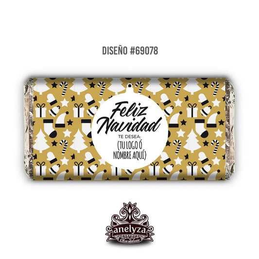 BARRAS DE CHOCOLATE PERSONALIZADAS DISEÑO #69078 NAVIDAD