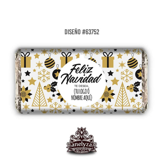 BARRAS DE CHOCOLATE PERSONALIZADAS DISEÑO #63752 NAVIDAD