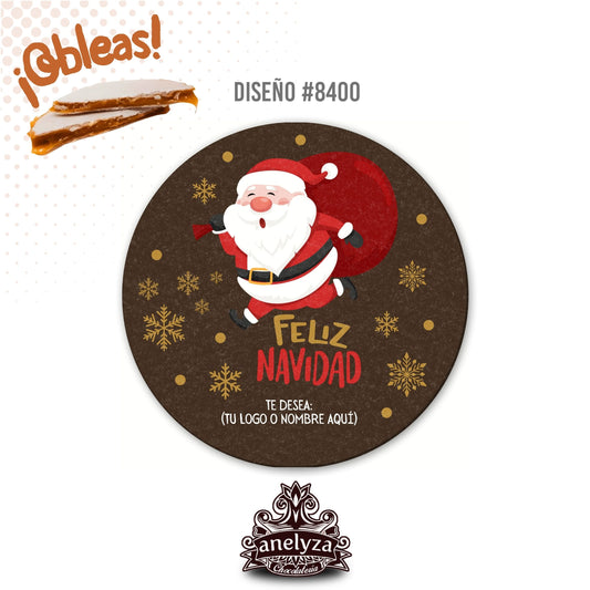 20 OBLEAS RELLENAS PERSONALIZADAS DE NAVIDAD DISEÑO #8400