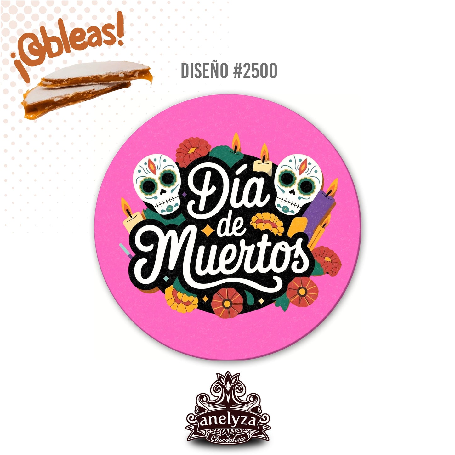 20 OBLEAS RELLENAS PERSONALIZADAS DISEÑO #2500 DIA DE MUERTOS