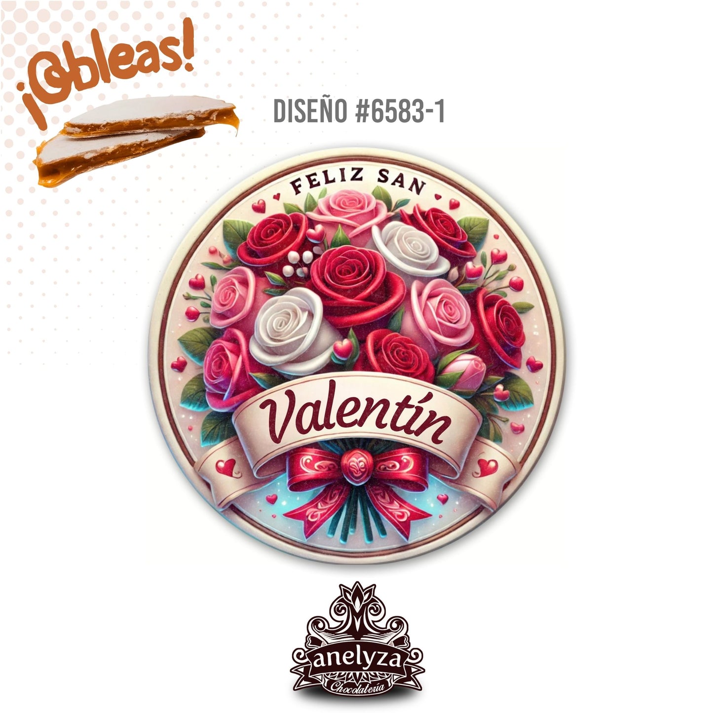 OBLEAS RELLENAS PERSONALIZADAS DISEÑO #6583-1 SAN VALENTIN