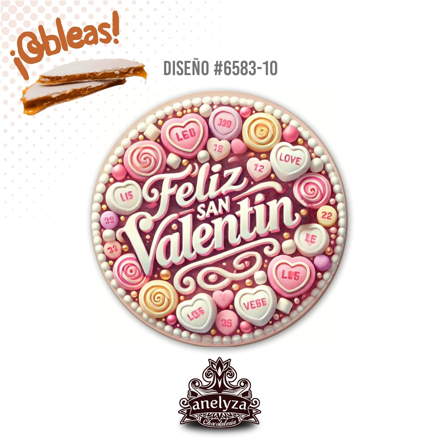 OBLEAS RELLENAS PERSONALIZADAS DISEÑ0 #6583-10 SAN VALENTIN