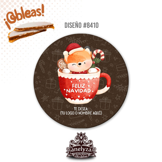 20 OBLEAS RELLENAS PERSONALIZADAS DE NAVIDAD DISEÑO #8410