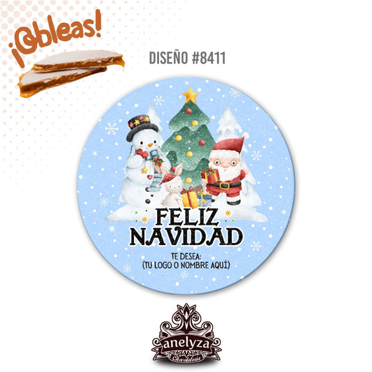 20 OBLEAS RELLENAS PERSONALIZADAS DE NAVIDAD DISEÑO #8411