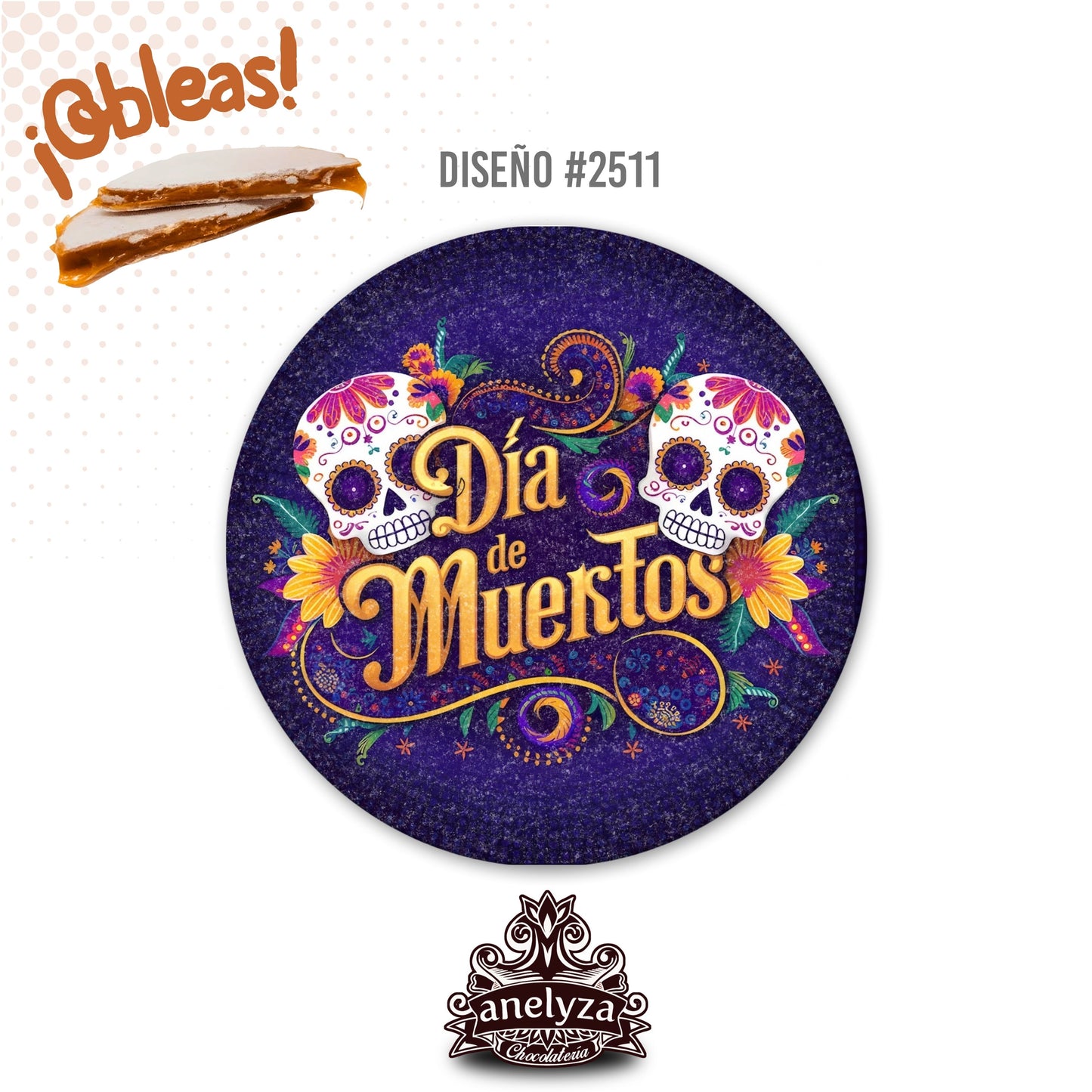 20 OBLEAS RELLENAS PERSONALIZADAS DISEÑO #2511 DIA DE MUERTOS