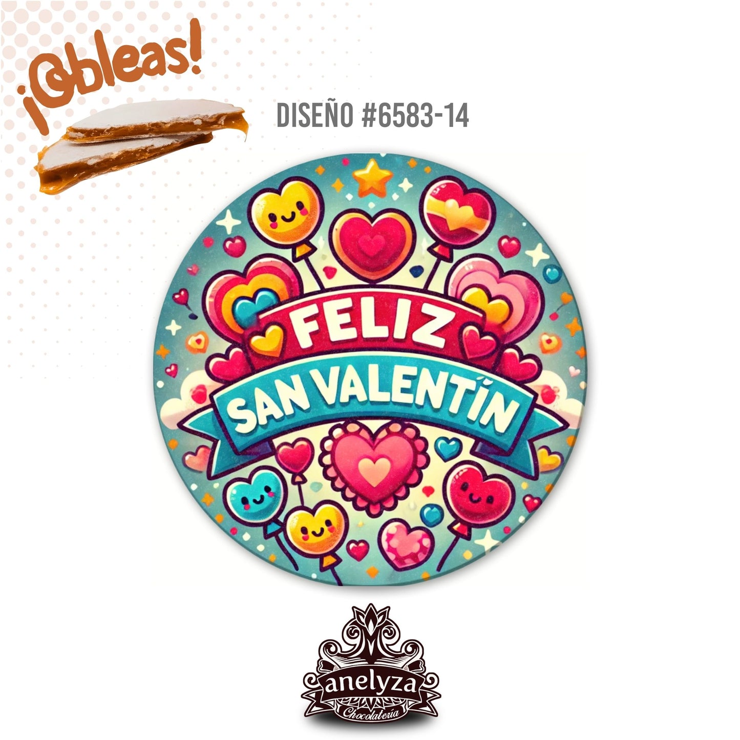 OBLEAS RELLENAS PERSONALIZADAS DISEÑ0 #6583-14 SAN VALENTIN