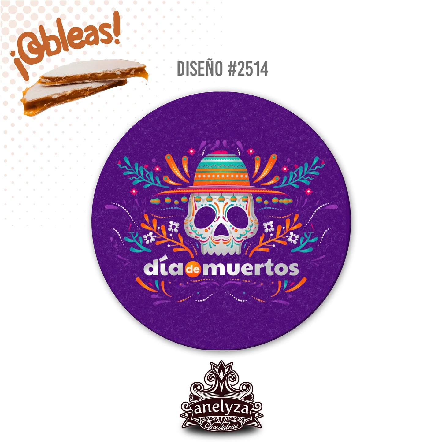 20 OBLEAS RELLENAS PERSONALIZADAS DISEÑO #2514 DIA DE MUERTOS