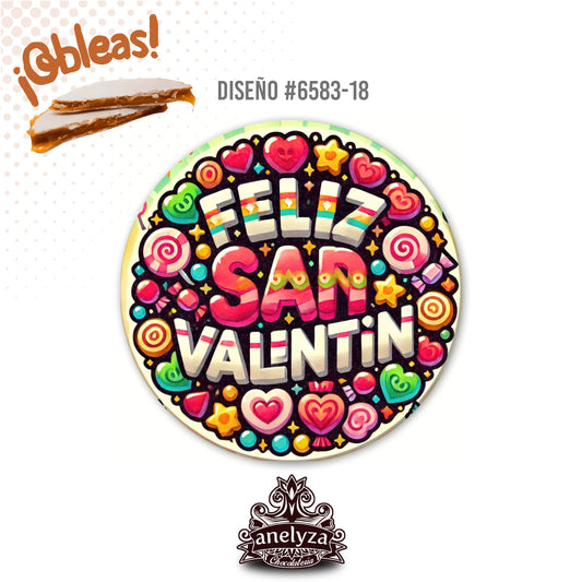 OBLEAS RELLENAS PERSONALIZADAS DISEÑO #6583-18 SAN VALENTIN