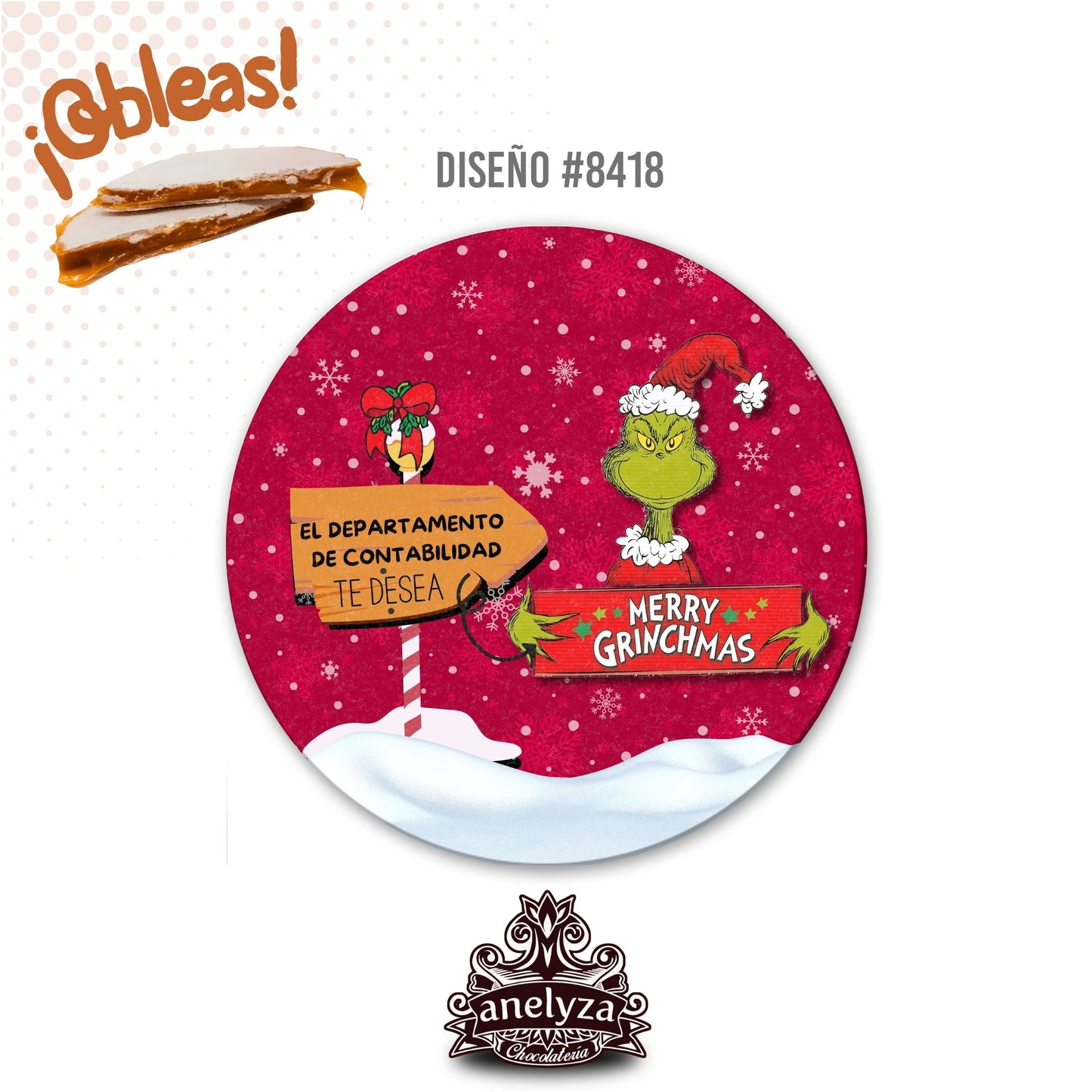 20 OBLEAS RELLENAS PERSONALIZADAS DE NAVIDAD DISEÑO #8418