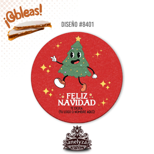 20 OBLEAS RELLENAS PERSONALIZADAS DE NAVIDAD DISEÑO #8401